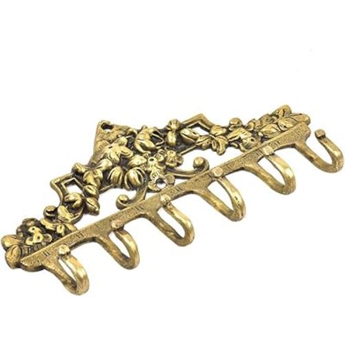 IndianShelf Gold Vintage Wall Hooks for Keys- Boho Key Holder for Wall Decor- Coat Rack Wall Mount- Victorian Brass Coat Hooks- Decorative Key Hooks for Wall Hanger Antique Shabby Chic Towel Hooks