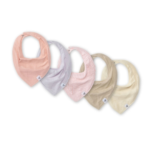 Organic Cotton Baby Bandana Bibs - Pink Sand
