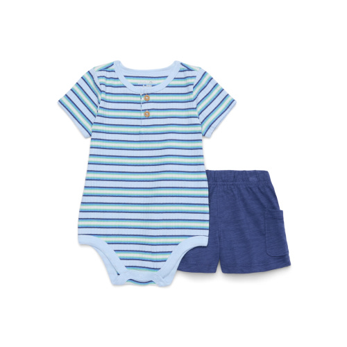 Garanimals Baby Boys’ Bodysuit and Cargo Shorts Outfit Set, 2-piece, Sizes 0m-24m