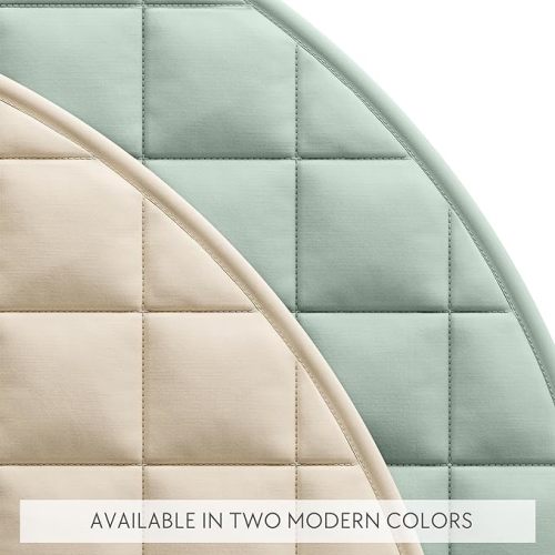 Beautiful Baby Play Gym and Tummy Time Mat - Soft Cotton Mat with 6 Cute Toys Creates The Perfect Activity Area for Your Girl/Boy - Stylish Infant Floor Playmat Fits Nicely with Any Playroom Decor - Beige