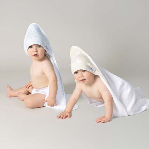 Provincial 2pk Hooded Towel - Sky/Almond