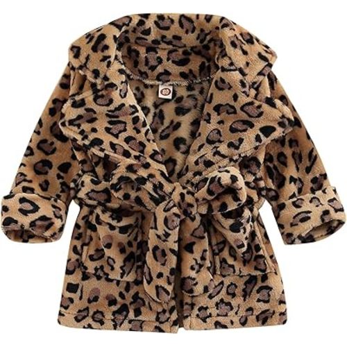 Qiylii Unisex Baby Plush Bathrobe Plain Kimono Gown Newborn Toddler Girls Boys Towel Robe Nightwear Clothes