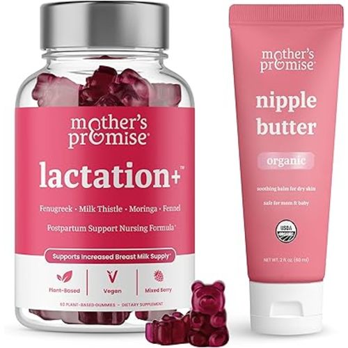 Mother's Promise Organic Nipple Butter & Lacation Gummies Bundle