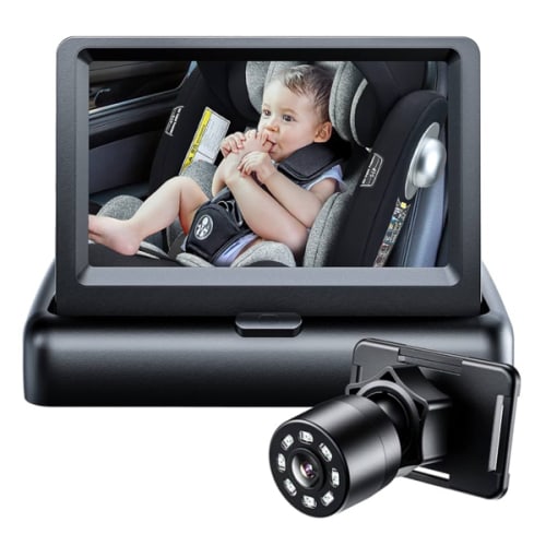Itomoro Baby Car Mirror, View Infant in Rear Facing Seat with Wide Crystal Clear View,360° Rotation Plug and Play Easy Install baby car monitor 1080p