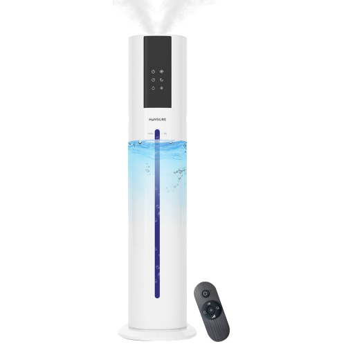 HUMSURE Humidifier Suitable for Large Room, 2.4gal/9L Bedroom Silent Humidifier, 3-Speed Ultrasonic Cool Mist Humidifier, Timer, Aromatherapy Cotton, Remote Control, Sleep Mode, White