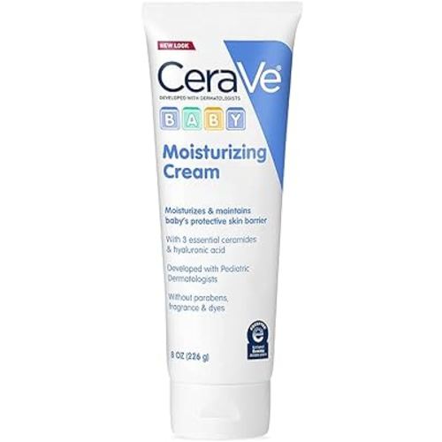 CeraVe Baby Cream, Gentle Moisturizing Cream with Ceramides, Fragrance, Paraben, Dye & Phthalates Free, Rich & Non-Greasy Feel, Gentle Baby Skin Care, 8 Ounce