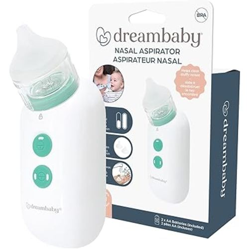 Dreambaby Nasal Aspirator - Mucus Remover, Helps Relieve Baby Nasal Congestion - 2 Suction Levels - Easy to Use & Clean