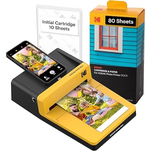 KODAK Dock ERA Plus 4PASS Instant Photo Printer, 4x6 inches, 90 Sheets Bundle