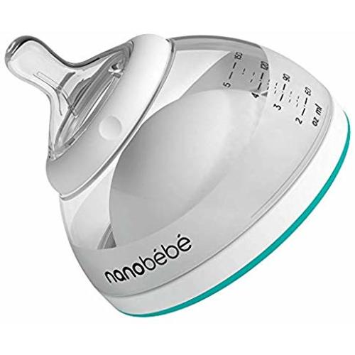 nanobebe Breastmilk Baby Bottle (Award Winning Innovation for Breastfed Babies), Breastfeeding Newborn Breast Like, Anti Colic, Easy Latch, Preserves Breast Milk nutrients, Teal - 1 Count