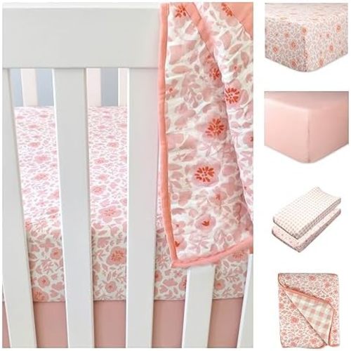 HonestBaby Baby 7-Piece and 5-Piece Sweet Dreams Nursery Gift Set 100% Organic Cotton for Infant Baby Boys'', Girls', Unisex