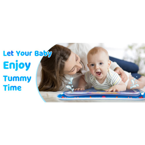 Tummy Time Water Mat丨Inflatable Tummy Time Water Play Mat for Babies, Infants and Toddlers 3 to 12 Months Promote Development Toys Baby Gifts - Blue