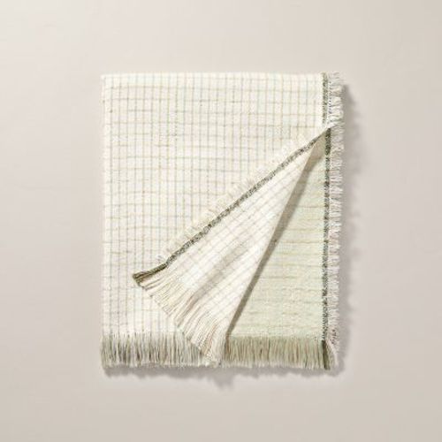 Colorblock Woven Throw Blanket Tan/green - Hearth & Hand™ With Magnolia