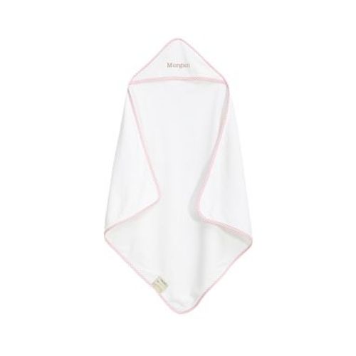 Gingham Baby Hooded Towel, Pink