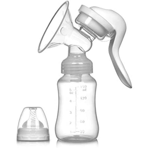 JADE KIT Manual Breast Pump, Adjustable Suction Silicone Hand Pump Breastfeeding, Small Portable Manual Breast Milk Catcher Baby Feeding Pumps & Accessories, White, Mothers Day Gifts