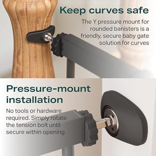 Cumbor 29.7-40.6" Baby Gate for Stairs, Baby Essential Safety Gate, Mom's Choice Awards Winner-Dog Gate for Doorways, Pressure Mounted Auto-Close Pet Gates for Dogs Indoor, Durable Child Gate, Black