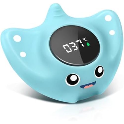 Baby Bath Thermometer - BabyElf Safety Bathtub Thermometer - Floating Bathing Toy for Infant - New Upgraded Mute Visual Alert, Gift for Mom and Newborn Only for Celsius