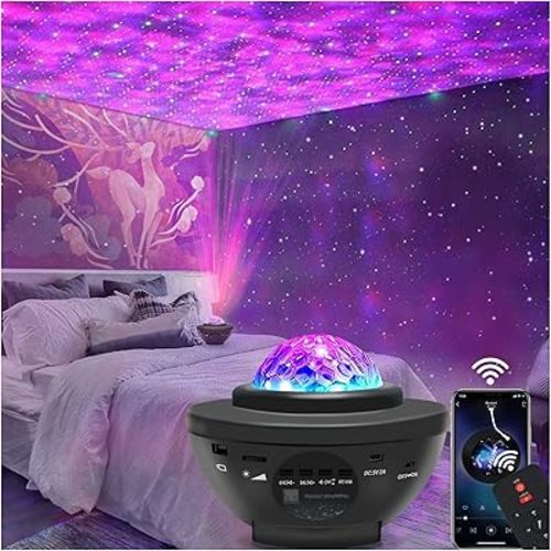 easeking Star Projector Galaxy Light Projector with Bluetooth Speaker, Multiple Colors Dynamic Projections Star Night Light Projector for Kids Adults Bedroom, Space Lights for Bedroom Decor Aesthetic