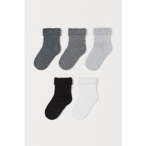 5-pack Terry Socks - Black/gray melange - Kids | H&M US