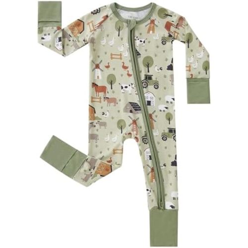 pureborn Baby Boys Girls Sleeper Snug Fit Viscose from Bamboo Pajamas 0-24 Months