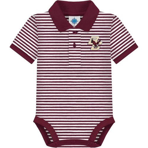 Creative Knitwear College Baby Striped Polo Bodysuit - Team Logo, Multiple Colors, for Boys & Girls (3-6 Months)