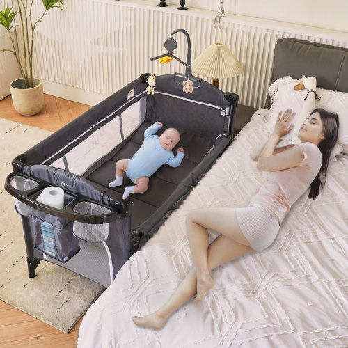 Zoomie Kids Aimili 5-in-1 Baby Bassinet Bedside Sleeper, with U-Shaped Diaper Table, Music Box & Hanging Toys & Reviews | Wayfair
