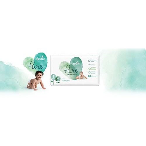 Diapers Newborn/Size 1 (8-14 lb), 35 Count - Pampers Pure Protection Disposable Baby Diapers, Hypoallergenic and Unscented Protection, Mega Pack (Old Version) - Size 1 (35 Count)