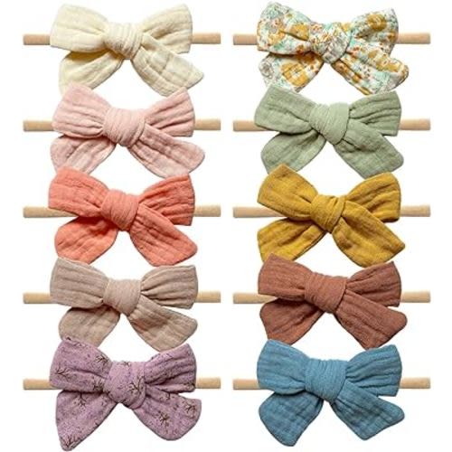 Baby Headbands and Hair Bows, 10pcs
