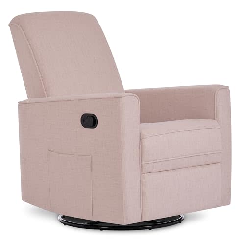 Evolur Raleigh Upholstered Nursery Glider, Swivel, Rock, Recliner, Tool Free Assembly, Greenguard Gold Certified Rose