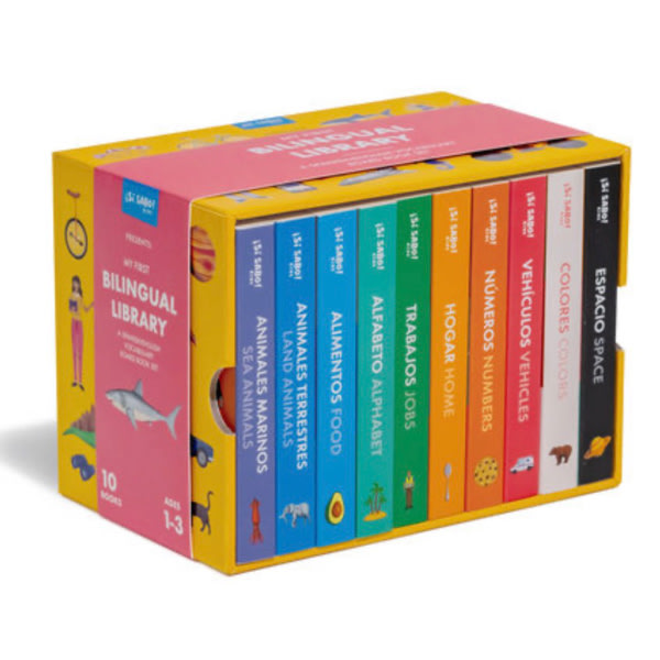 My First Bilingual Library: A Spanish-English Vocabulary Board Book Set of Colors, Numbers, Animals, ABCs, and More (Si Sabo Kids)