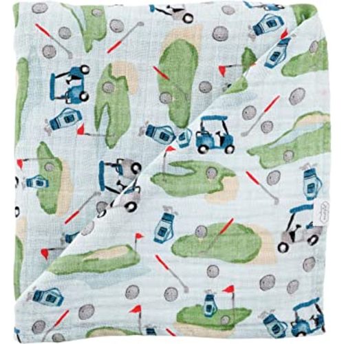 Mud Pie Muslin Swaddle, Golf , 47x47 Inch (Pack of 1)