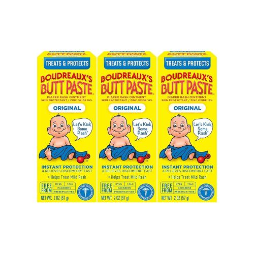 Boudreaux's Butt Paste Original Diaper Rash Cream, 2 Ounce (Pack of 3)