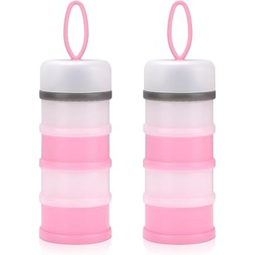 Accmor Baby Formula Dispenser On The Go, Stackable Formula Dispenser for Travel Formula Container to Go, Non-Spill Milk Powder Baby Kids Snack Storage Container, BPA Free, 2 Packs