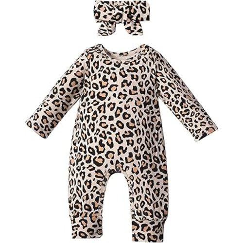 Von kilizo Baby Girl Clothes Cute Floral Infant Newborn Baby Clothes for Girls Letter Print Snap Baby Girl Romper Jumpsuit