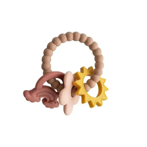 Mushie - Silicone Nature Teething Ring Toy