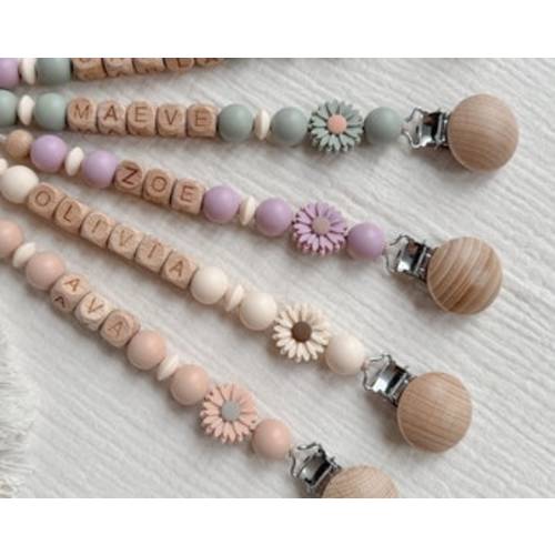 Personalized Pacifier Clip,custom Newborn Soother Holderlast Minute Baby Shower Giftgender Neutral Baby Giftcustom Boho Binky Clip - Etsy