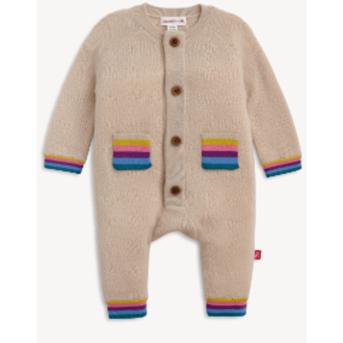 Magnetic Wool Romper, 0-3 Months