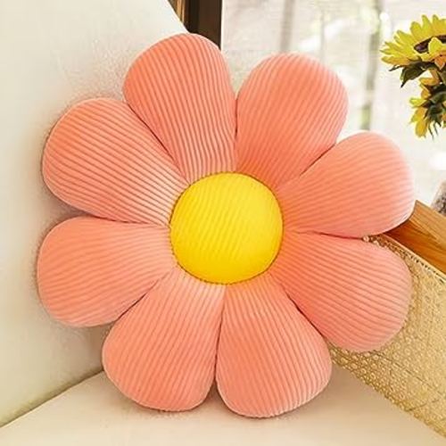 IBUYPADS Flower Pillow Flower Floor Pillow Cute Pillows Aesthetic Daisy Pillow Flower Floor Pillow Seating Cushion Flower Pillow Indie Flower Shaped Pillow (Pink)