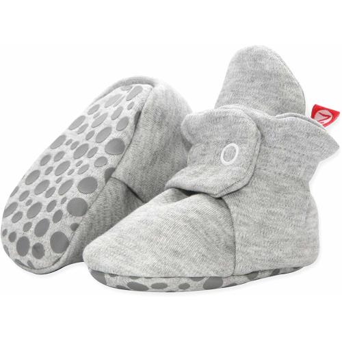 Zutano Unisex Organic Cotton Baby Booties With Gripper Soles, Soft Sole Stay-on Infant Shoes - USA Designed