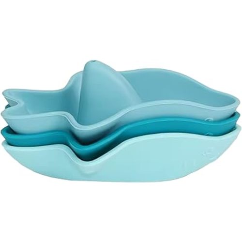 Little Sharks Bath Toy Set | 3-Piece Bathtub Toy Set for Babies & Infants | Baby Sensory Toys | Shark Toys for Toddler (Tidal)