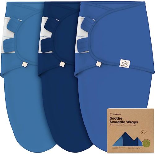 3-Pack Organic Baby Swaddle Sleep Sacks - Swaddles for Newborns, Infant 0-3 Months, Baby Girls, Boys, Soft & Snug Newborn Sleep Sack, Nursery Swaddling Blankets (Frost)