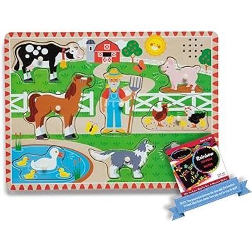 Old MacDonald's Farm: 8-Piece Sound Puzzle Bundle with 1 Scratch Art Mini-Pad (07382)