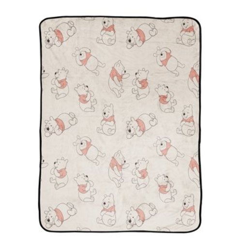 Winnie The Pooh Planted 46"x60" Plush Throw, 100% Microfiber, Kids Bedding