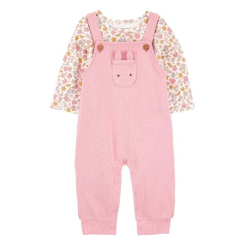 Baby Girls Carter's 2-pc. Floral Bunny Long Sleeve Tee & Coverall Set