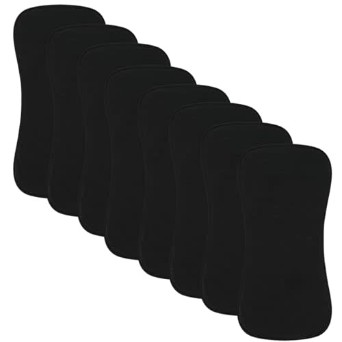 lazyrhino 8 Pack Baby Burp Cloths, Unisex for Boys and Girls, Super Absorbent and Soft Towel,Solid Color (Black)
