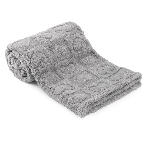 Plush Soft with Heart Checkered Baby Blanket,Fleece Infant Toddler Blankets for Girls Boys,Warm Lightweight Breathable Newborn Receiving Blankets for Crib Stroller 30"×39" (Gray,Heart)