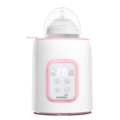 GROWNSY Bottle Warmer, Fast Baby Bottle Warmer for All Bottles, Milk Warmer for Breastmilk or Formula, Smart Temperature Control and Automatic Shut-Off- Pink