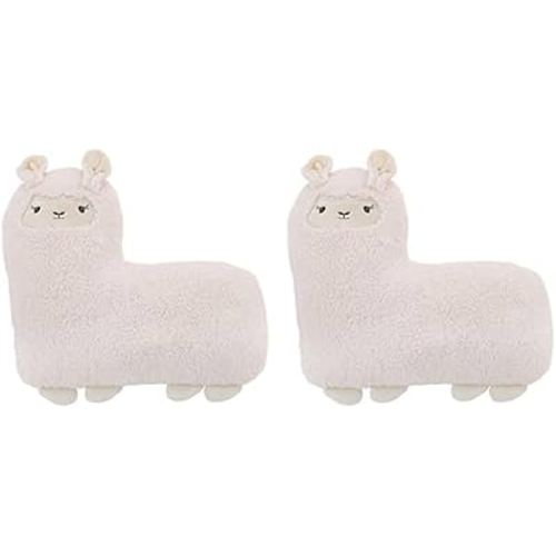 Little Love by NoJo – Llama Decorative Pillow Sherpa With Embroidery, Decorative Nursery Pillow, Playroom Décor, Cute Throw Pillows, Ivory (Pack of 2)
