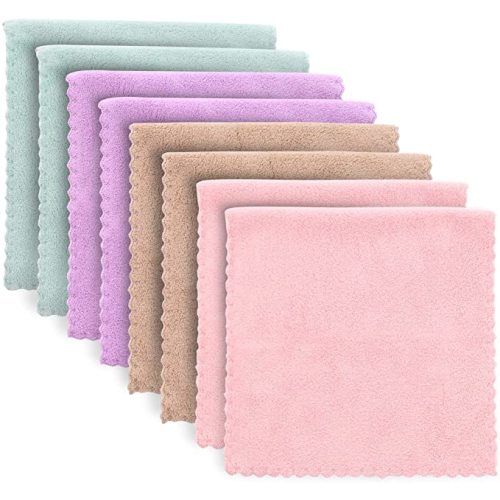 Super Soft Burp Cloths 8 Pack - Thick Baby Washcloths - Extra Absorbent - Perfect Size Large 20" by 10" - Light and Easy to Carry - Milk Spit Up Rag - Burpy Cloths for Unisex, Boy, Girl - Multicolored - 20x10 Inch (Pack of 8)
