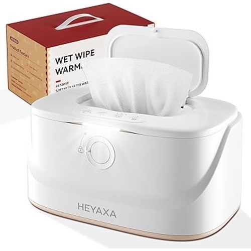 Baby Wipe Warmer with Night Light, Large Capacity Wet Wipes Dispenser with 3 Modes Temperature Heating Control, Fast Warm, Child Lock, Silent Working, Baby Gifts for New Parents in Winter (White)