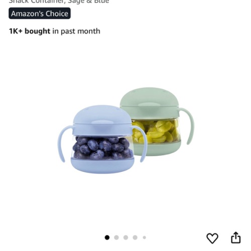 Ubbi Tweat No Spill Snack Container for Kids, BPA-Free, Toddler Snack Container, Sage & Blue